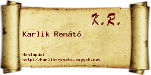 Karlik Renátó névjegykártya