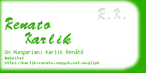 renato karlik business card